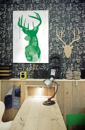 deer art {Pantone Color of the Year: Emerald}