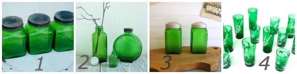 vintage green glass {Pantone Color of the Year: Emerald}