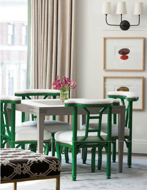 green vintage chairs {Pantone Color of the Year: Emerald}