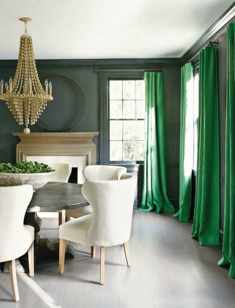 chevron curtains {Pantone Color of the Year: Emerald}