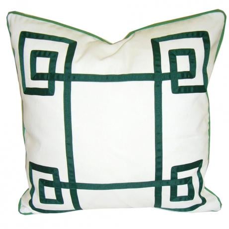 Greek Key Throw Pillow {Pantone Color of the Year: Emerald}