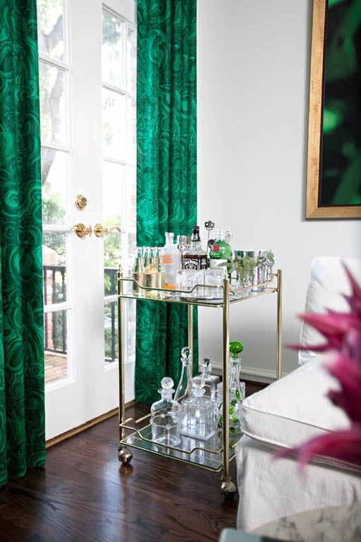 malachite curtains {Pantone Color of the Year: Emerald}
