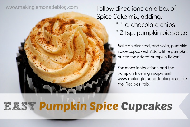 Easy Chocolate Chip Cupcakes with Pumpkin Spice