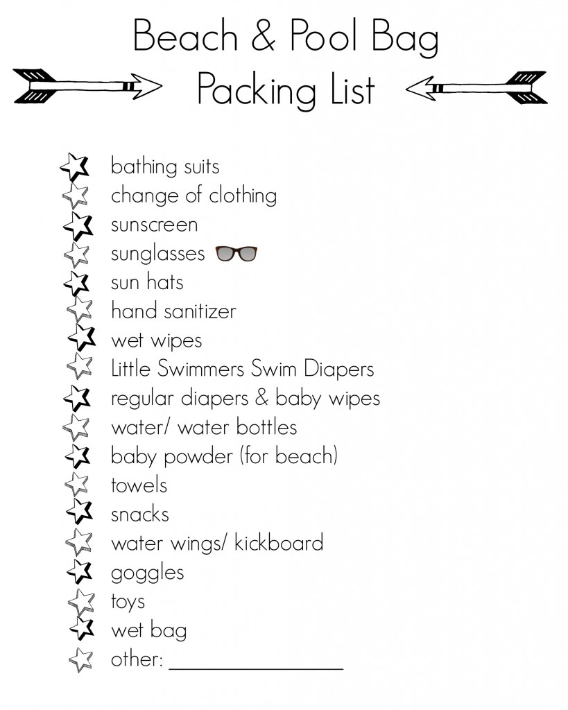 beach & pool bag packing list {Free Printable}
