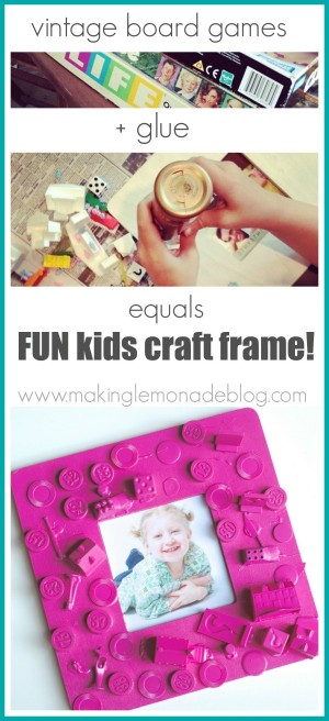 Easy Kids Craft Frame {From Old Board Games!} - Making Lemonade