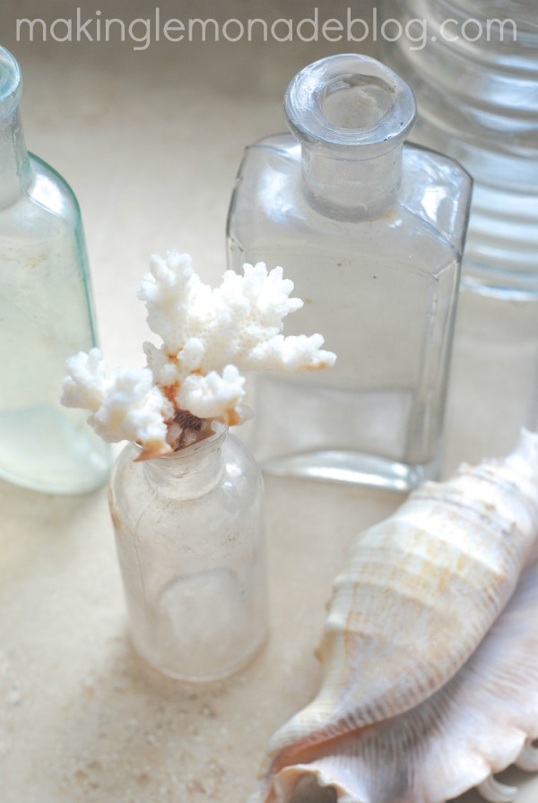 DIY Shell Bottles {Beach Coastal Decor Ideas}