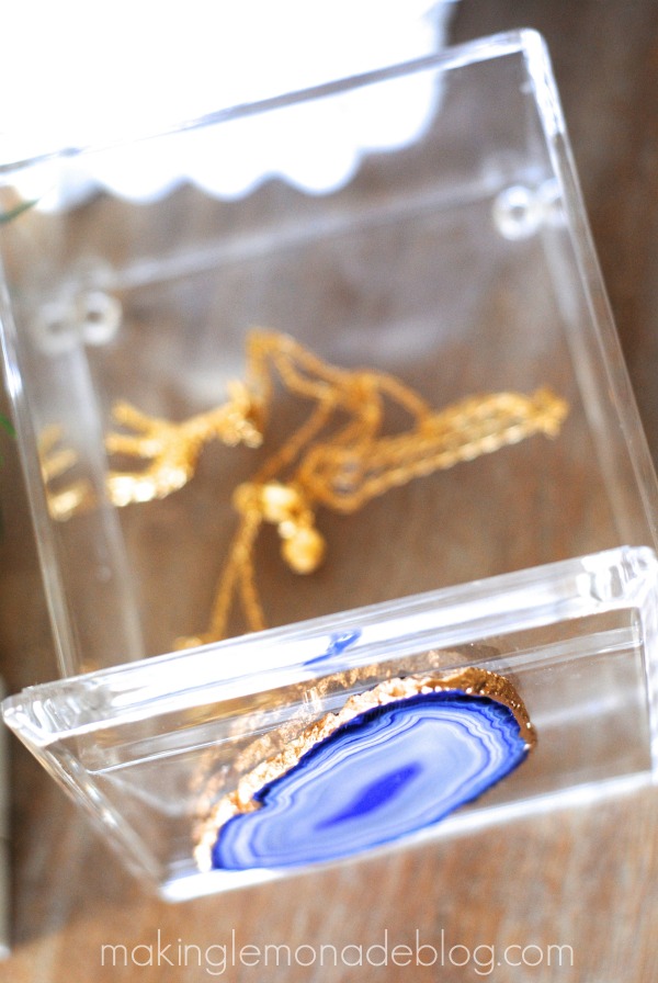 Make a gorgeous gilded agate slice jewelry box for WAY less than retail