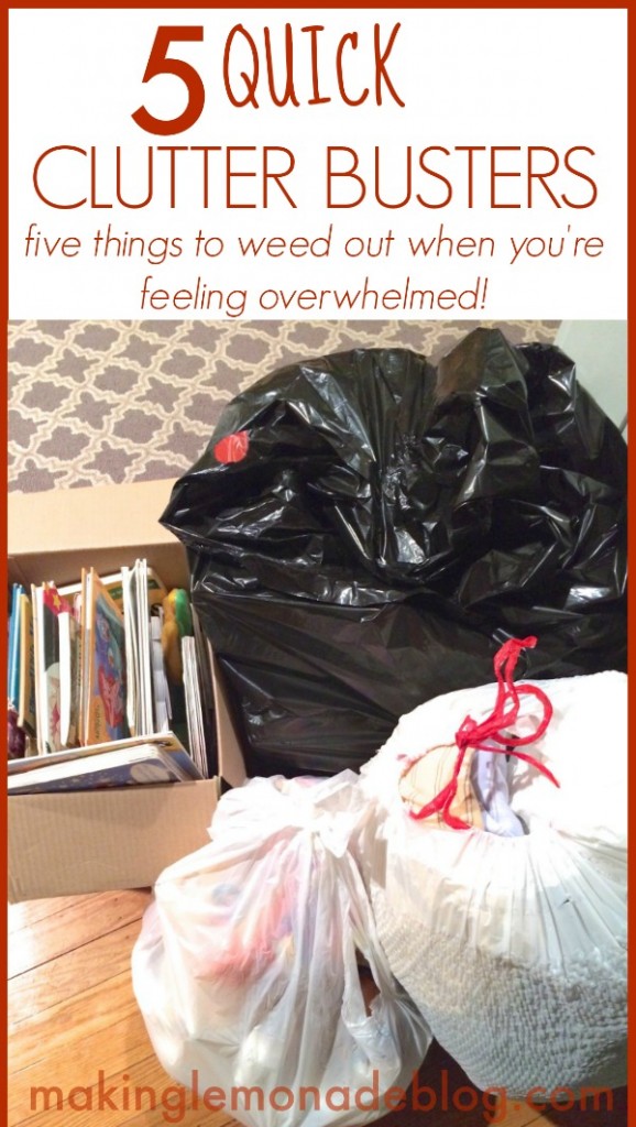5 Quick Clutter Busters! Instant Ways to Declutter Your Home via www.makinglemonadeblog.com #organization