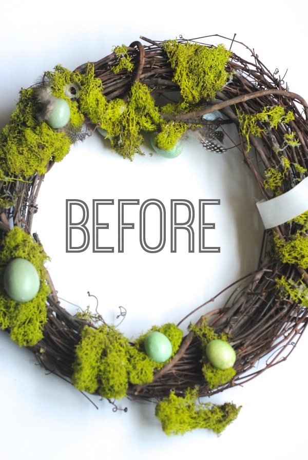 How to Make a Simple Spring Reindeer Moss Wreath via www.makinglemonadeblog.com #spring #wreath