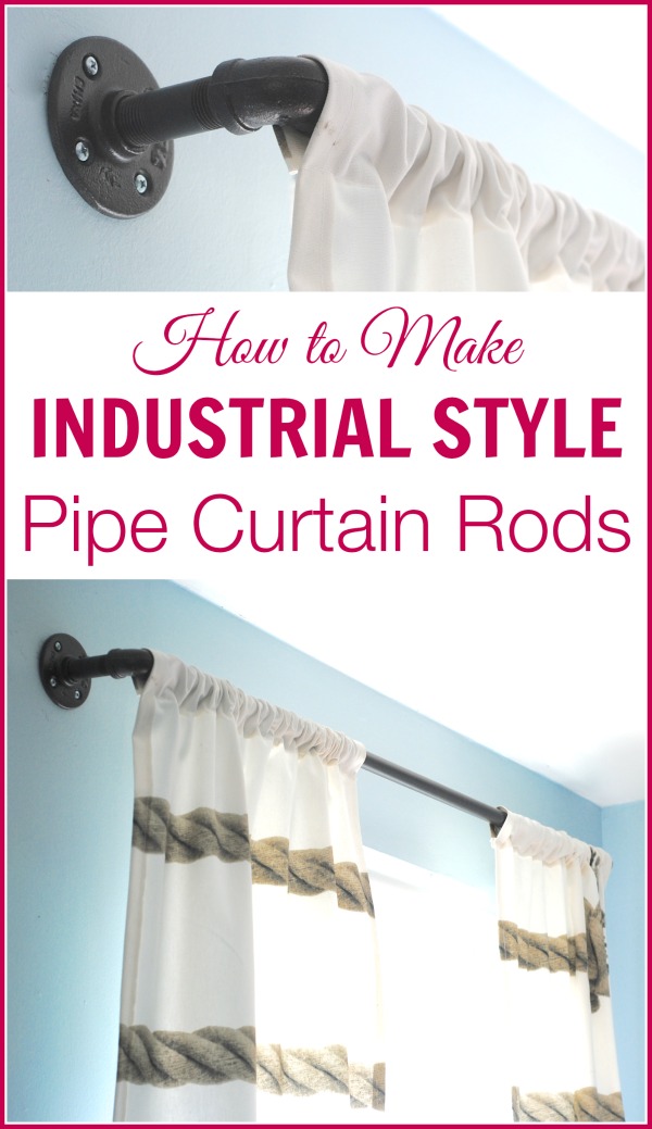 DIY Industrial Pipe Curtain Rods {Boys Room Update} - Making Lemonade