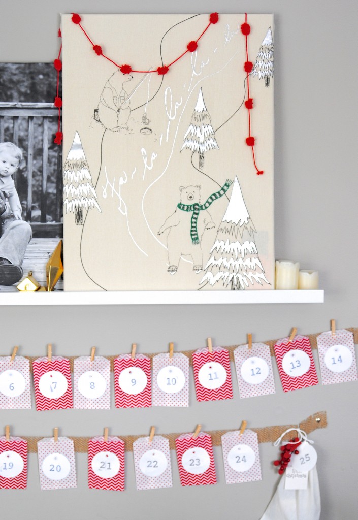 Easy Christmas Advent Calendar (great kids craft activity-- it's inexpensive, quick, and pretty-- what's not to love?!)