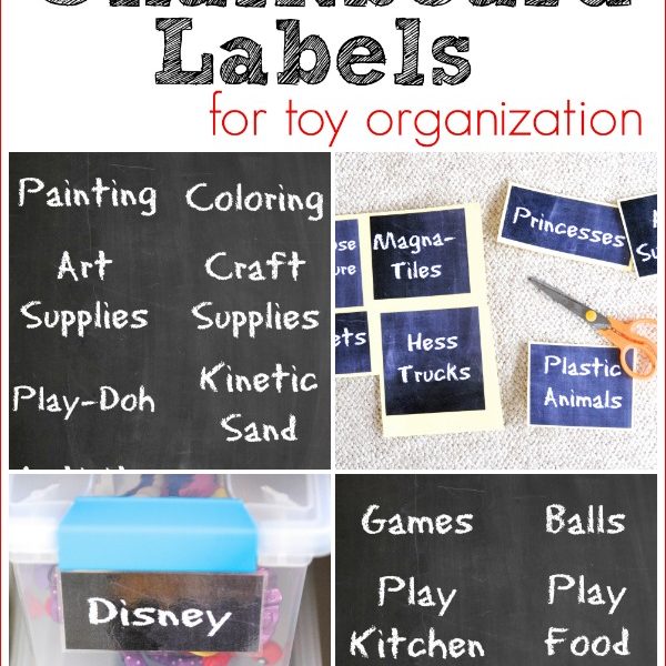 Free printable chalkboard labels that will have your toys organized in no time flat! Check out the 31 Day Organization Challenge for more great ideas!