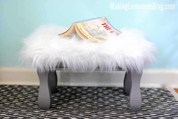 How to Reupholster an Ottoman (with Faux Fur!)