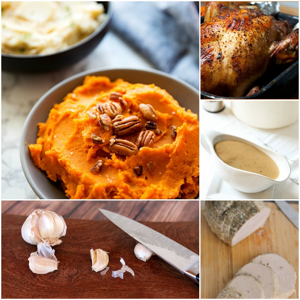collage of food hacks for Thanksgiving
