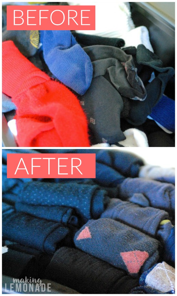 I'm SO doing this! How to organize and fold clothing, especially socks and underwear, using the KonMari Method. SO MUCH EASIER and neater than before!