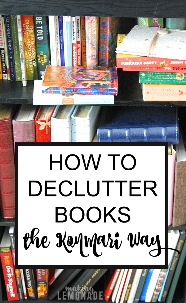 Great advice on how to declutter books and magazines using the KonMari Method of decluttering and organizing!