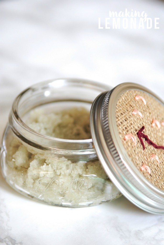 This looks SO relaxing, a DIY lemon rosemary oil body scrub with only 4 ingredients!