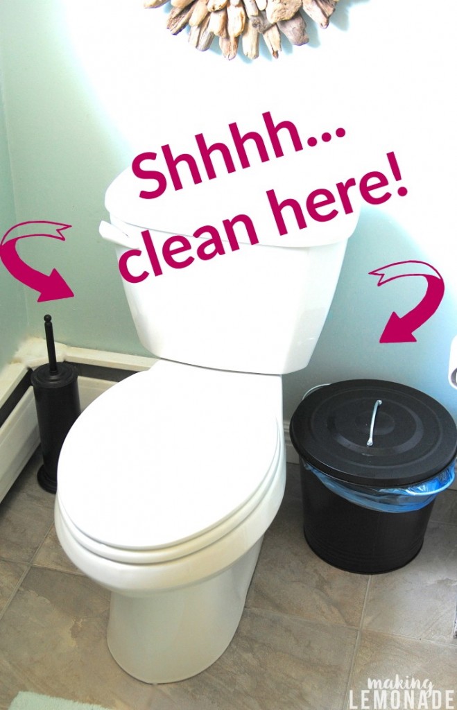 These tips for getting rid of stinky bathrooms once and for all are brilliant-- how did I not know the 'boy bathroom smell' trick?!