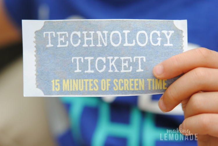 This ONE simple trick will reduce your child's screen time with no tears or tantrums! Completely changed our lives for the better! (Free Printable Technology Tickets)