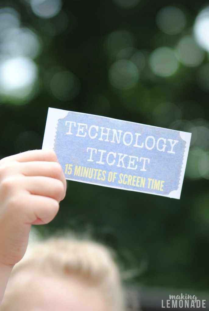 This ONE simple trick will reduce your child's screen time with no tears or tantrums! Completely changed our lives for the better! (Free Printable Technology Tickets)