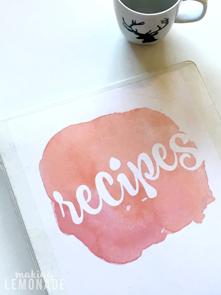 How To Organize Recipes Free Printable Recipe Binder Covers Making Lemonade