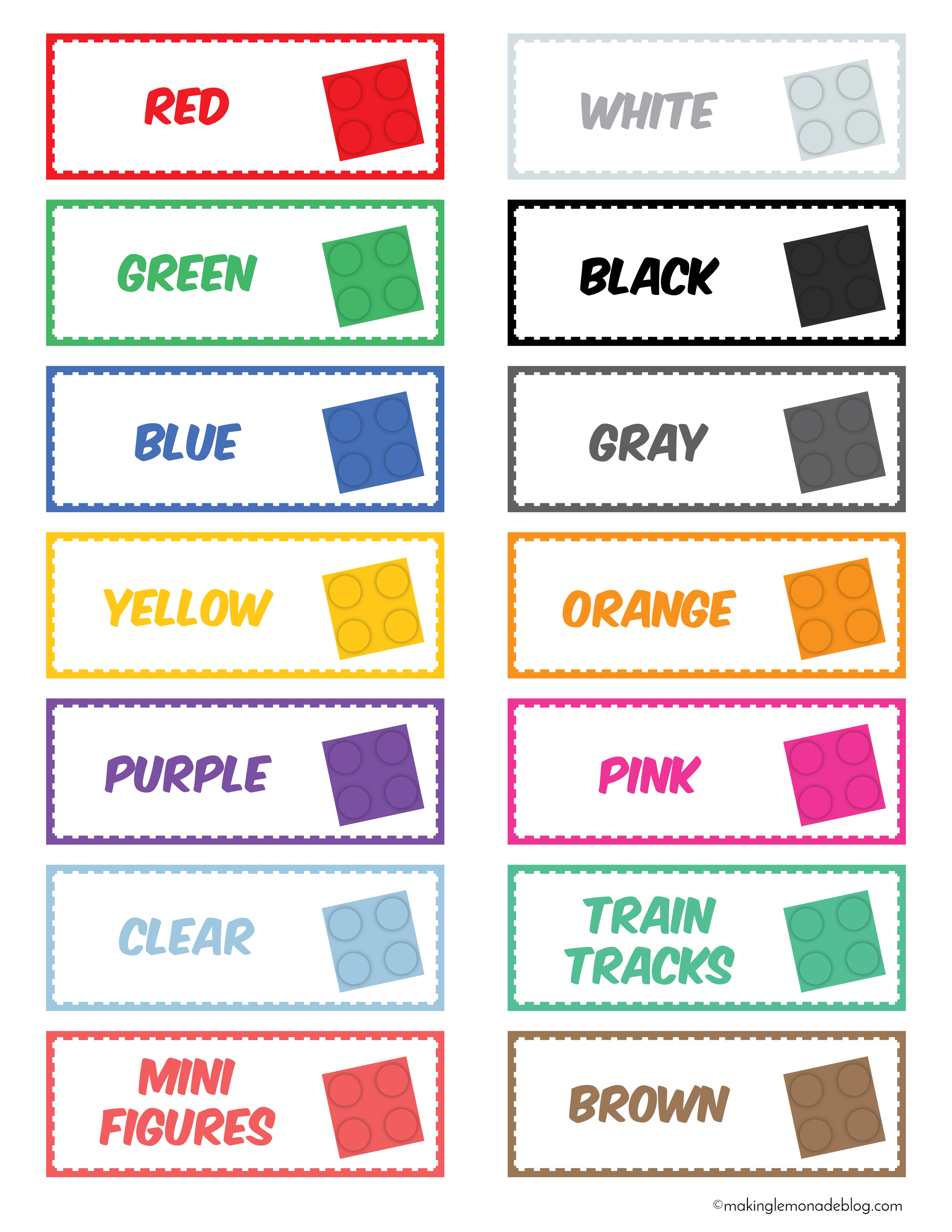 The Magical LEGO Organizing Solution Free Printable Labels Making