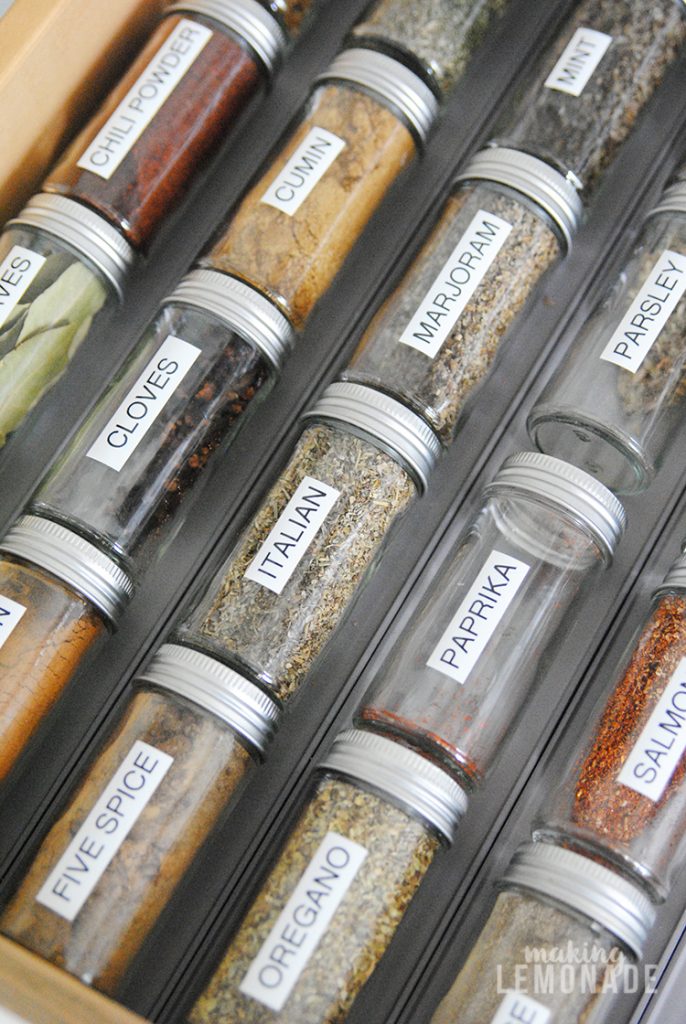 spices in drawer