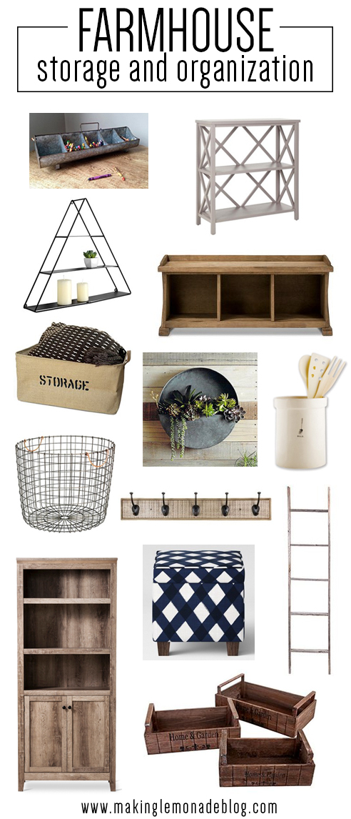 Farmhouse inspired organization and storage for the home