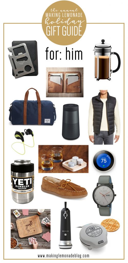 Find the perfect holiday gift for the guys in your life with this Gifts for Him Holiday Gift Guide!