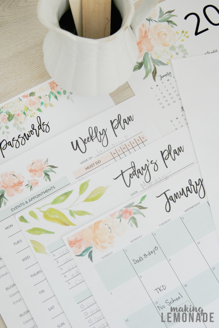 Get Your Free 2018 Printable Planner (with Daily, Weekly & Monthly Planners!)