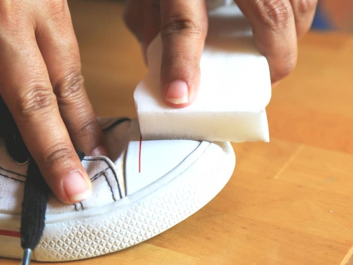 Use a Magic Eraser to clean shoes
