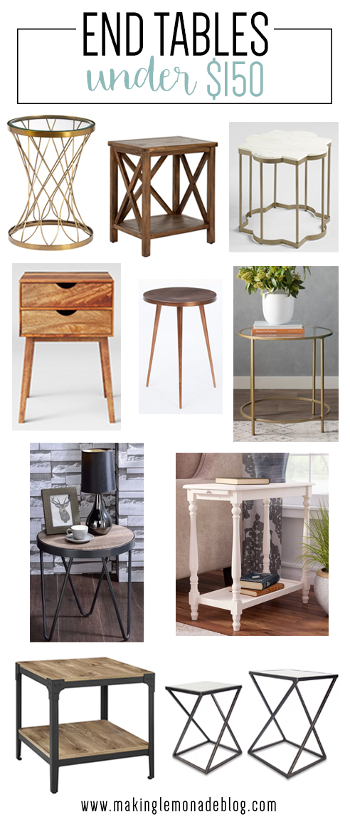 Check out this end table roundup including mid-century modern, traditional, transitional, contemporary and industrial styles!
