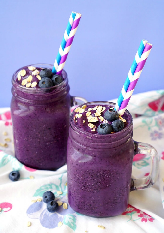 Blueberry Muffin Smoothies from Happiness is Homemade