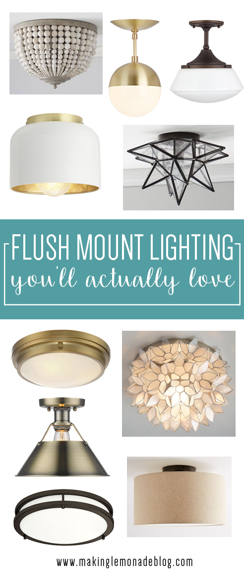 Upgrade ugly builder's grade 'boob lights' with these beautiful and affordable flush mount and semi-flush mount lighting options!