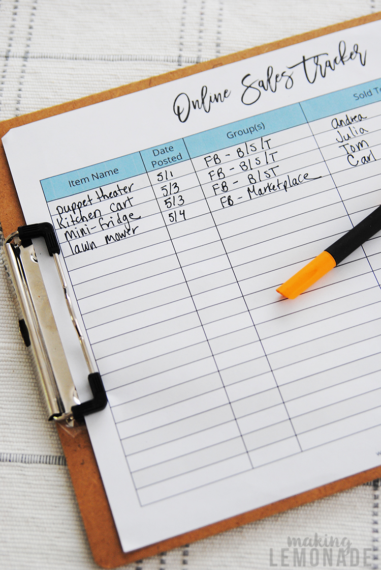 Earn Money from Decluttering + FREE Printable Tracker!