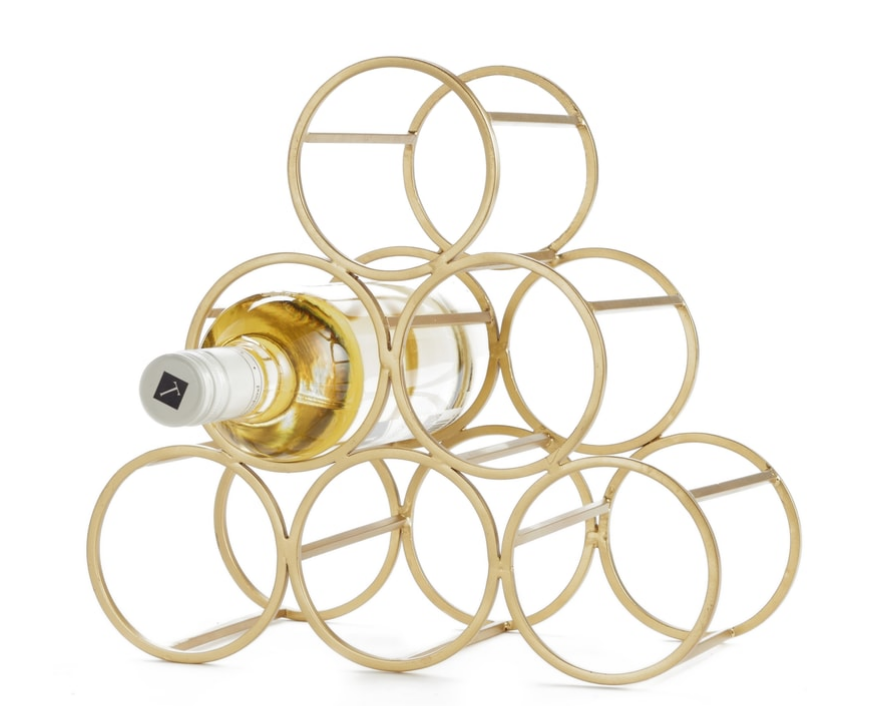 gold wine rack