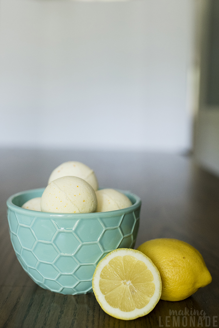 Relax with these DIY essential oil lemon bath bombs