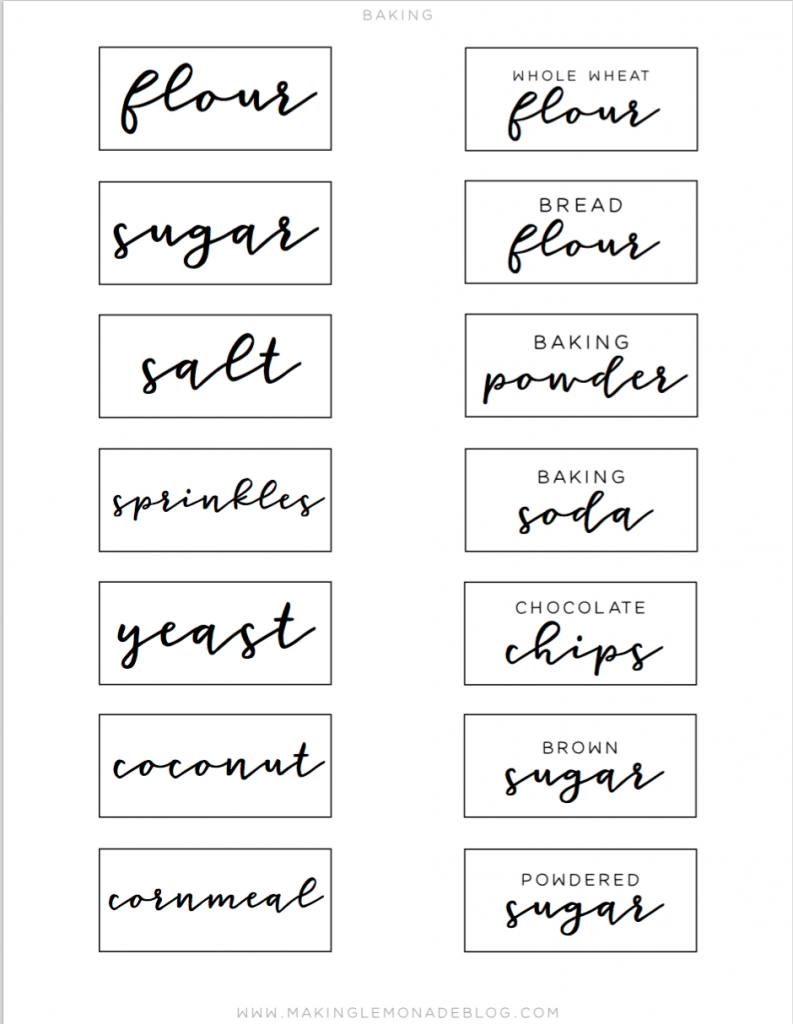 free printable pantry labels to organize your kitchen