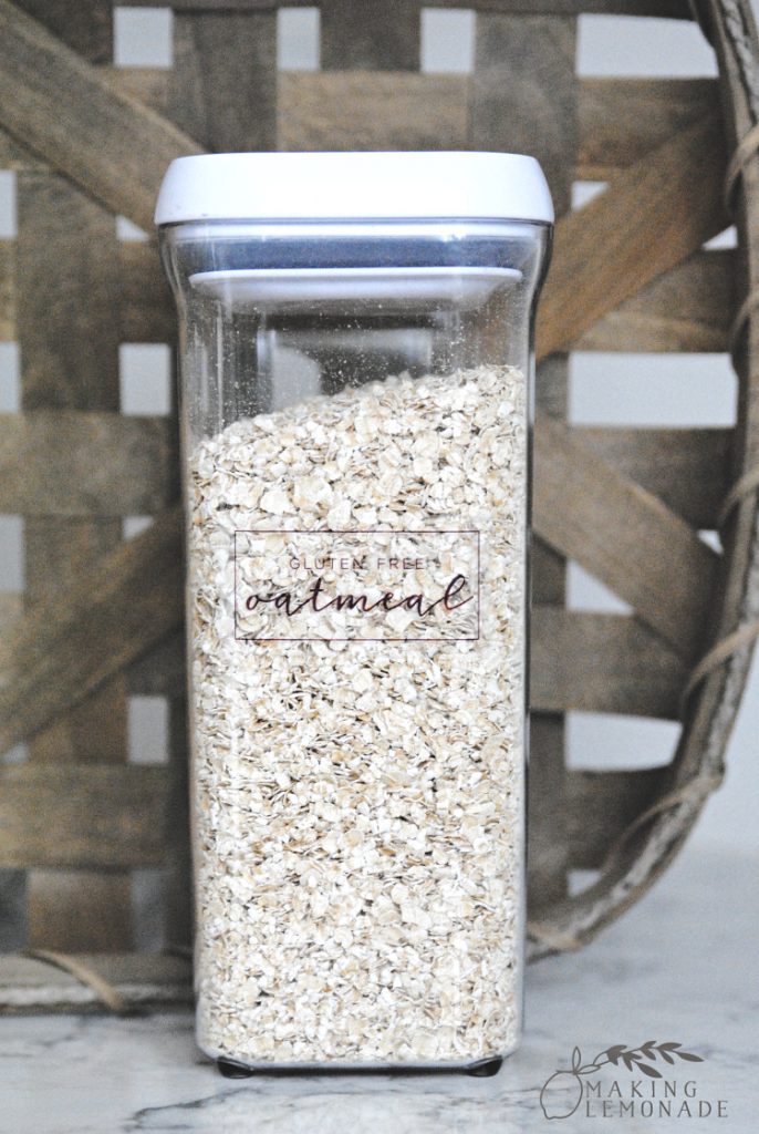 oatmeal in a kitchen canister