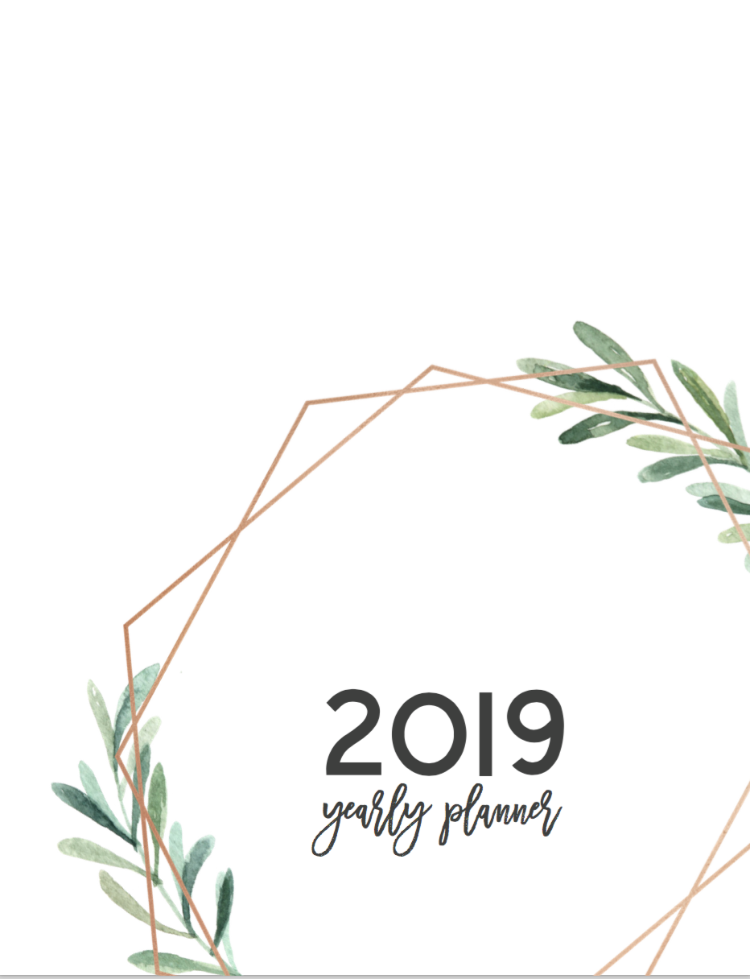 2019 printable planner cover
