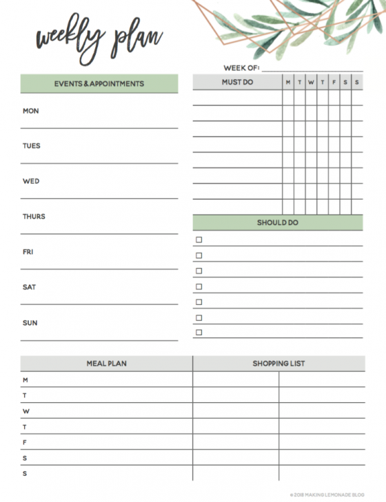 Get Organized with our Free Printable 2019 Planner! - Making Lemonade