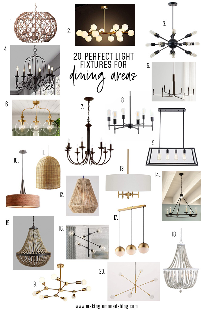 perfect light fixtures for dining areas