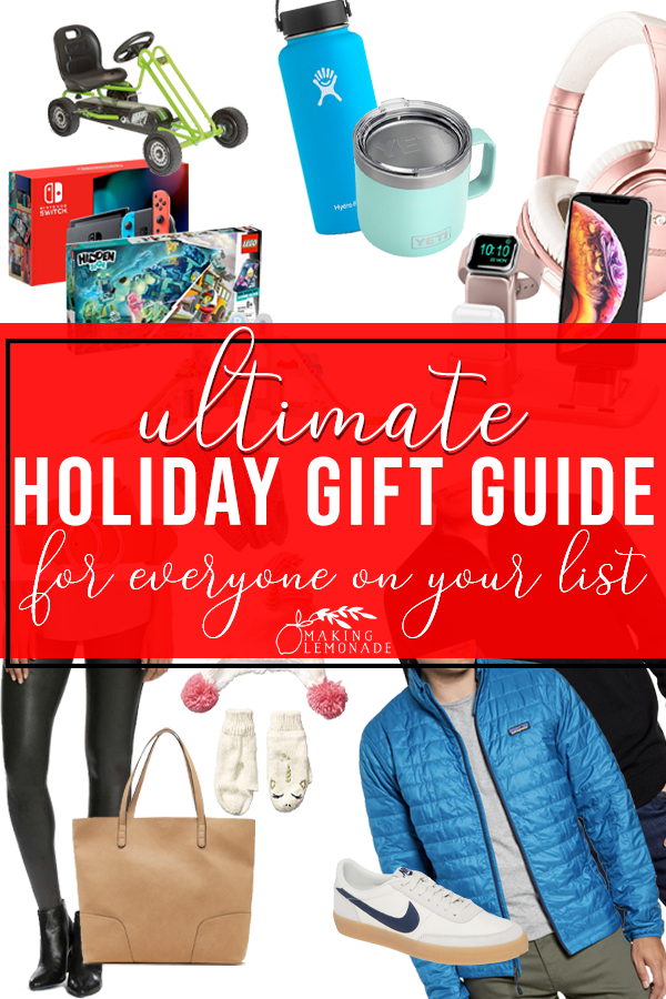Ultimate Holiday Gift Guide for Everyone On Your Gift List pin with gift ideas