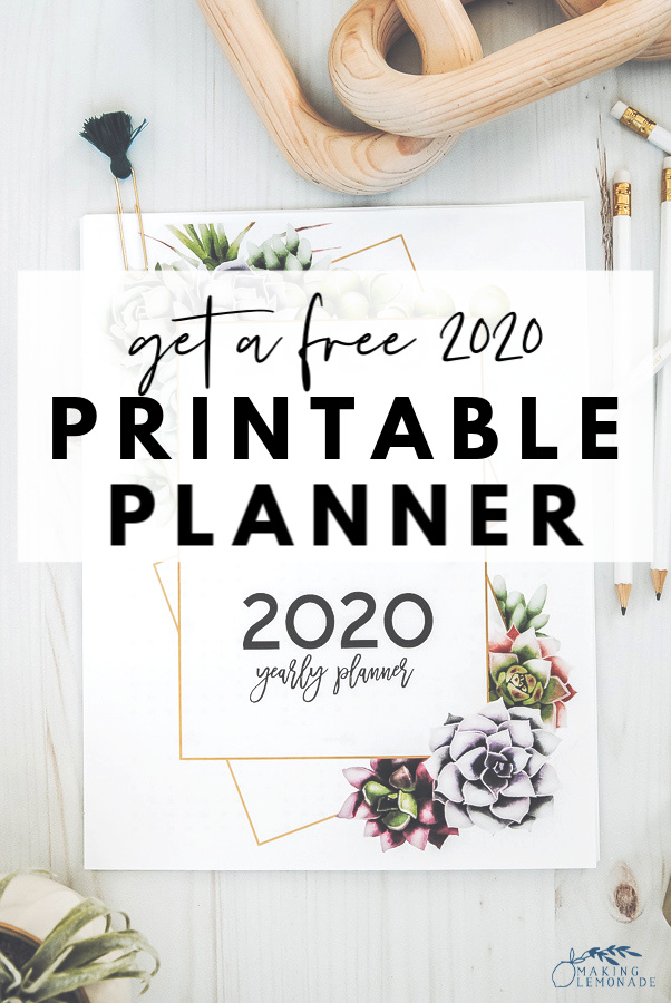 Free printable 2020 planner 