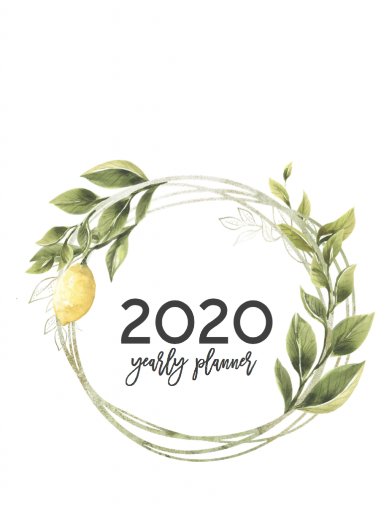 2020 yearly planner cover