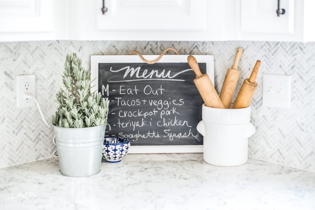 menu board in kitchen