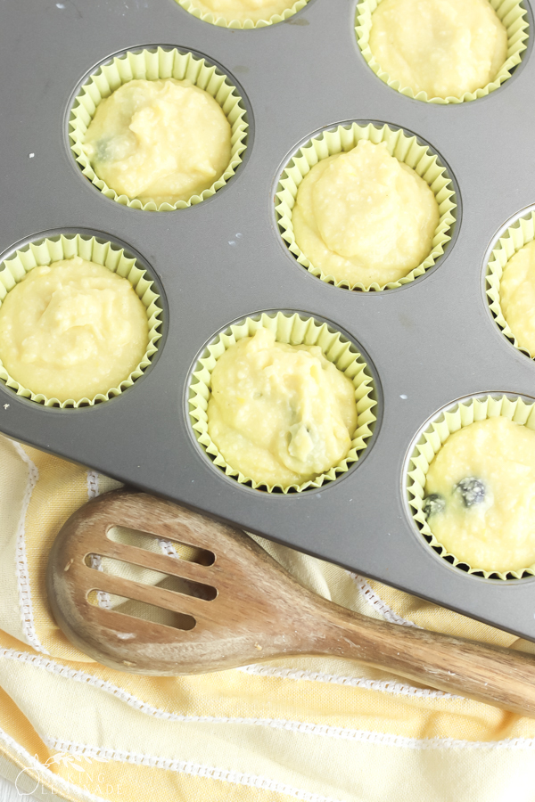 muffin batter in muffin cups