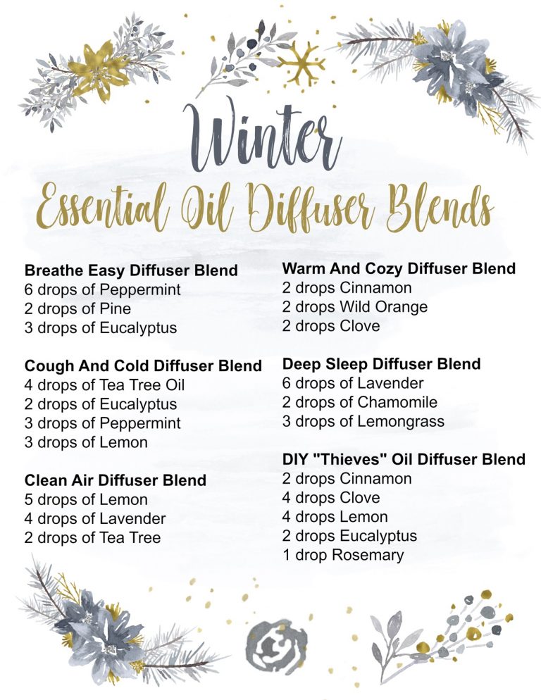 Best Winter Essential Oil Diffuser Recipes (with Free Printable!)