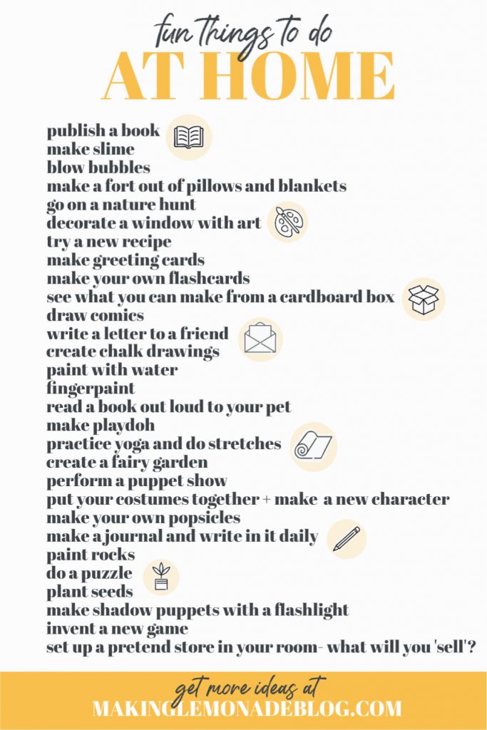 printable list of kids activities