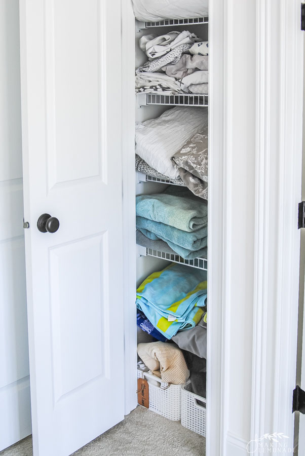 How To Organize Your Linen Closet, Diy Floating Shelves Linen Closet Doors